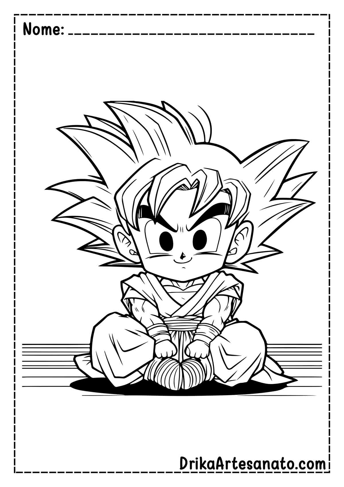 Desenho do Goku para Imprimir