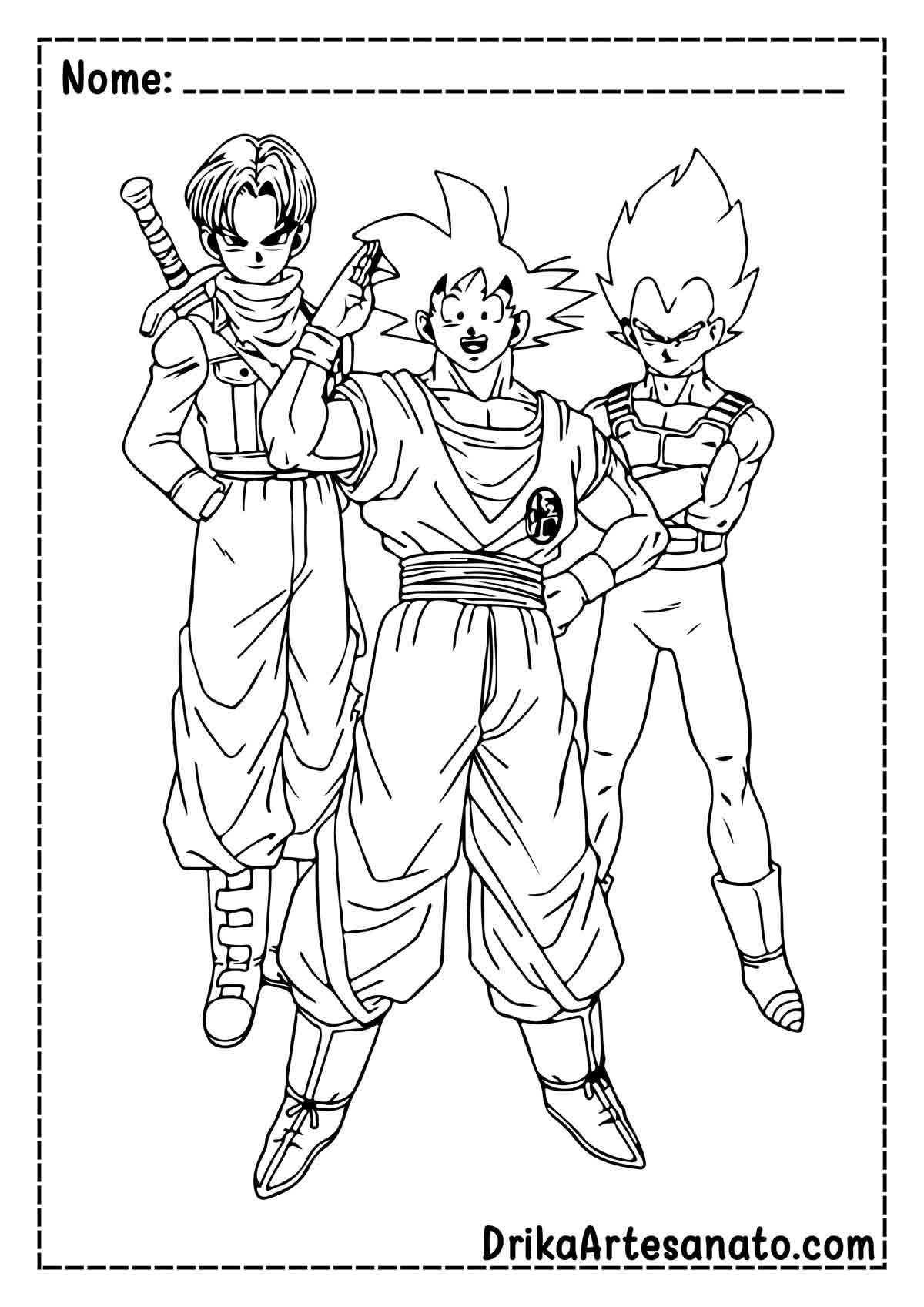 Desenho do Dragon Ball Z para Colorir