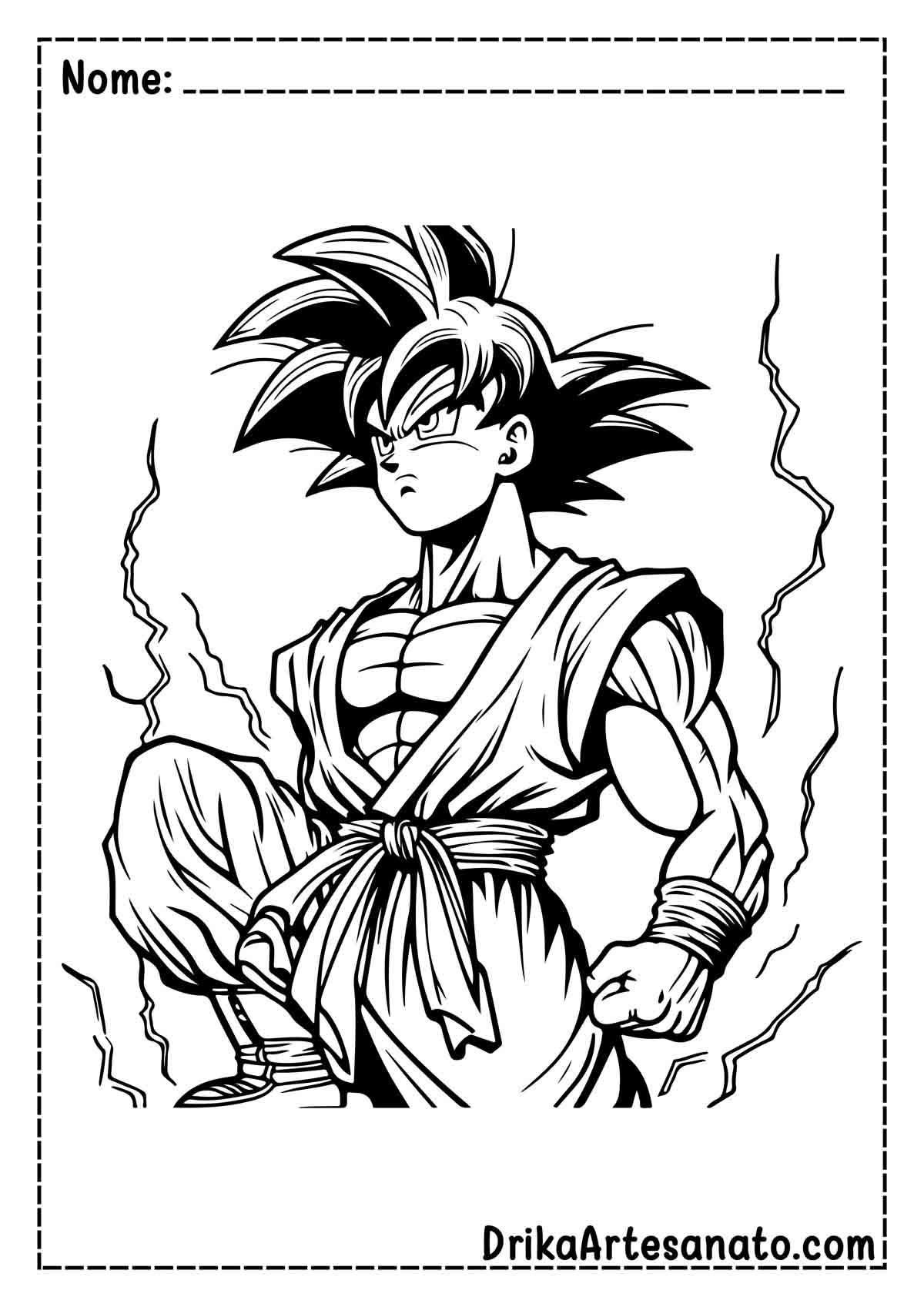 Desenho do Goku para Colorir e Imprimir