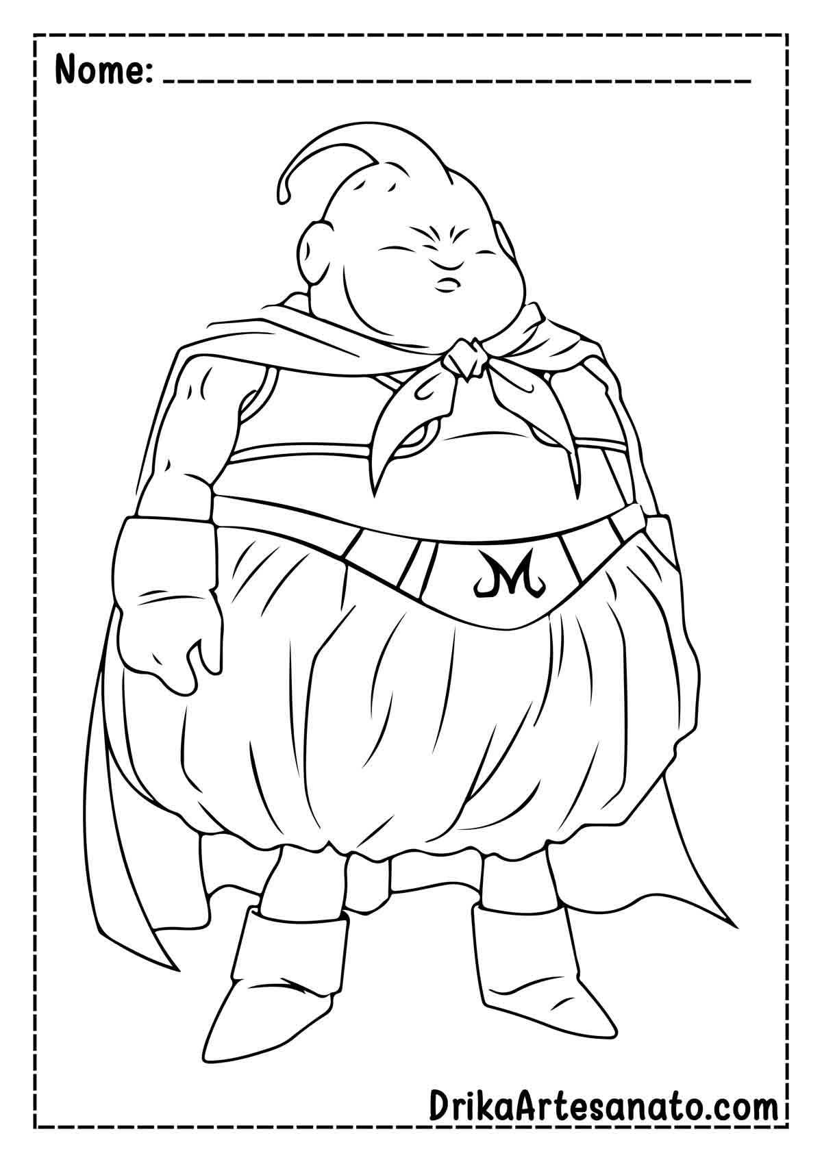 Desenho do Majin Boo de Dragon Ball Z para Pintar