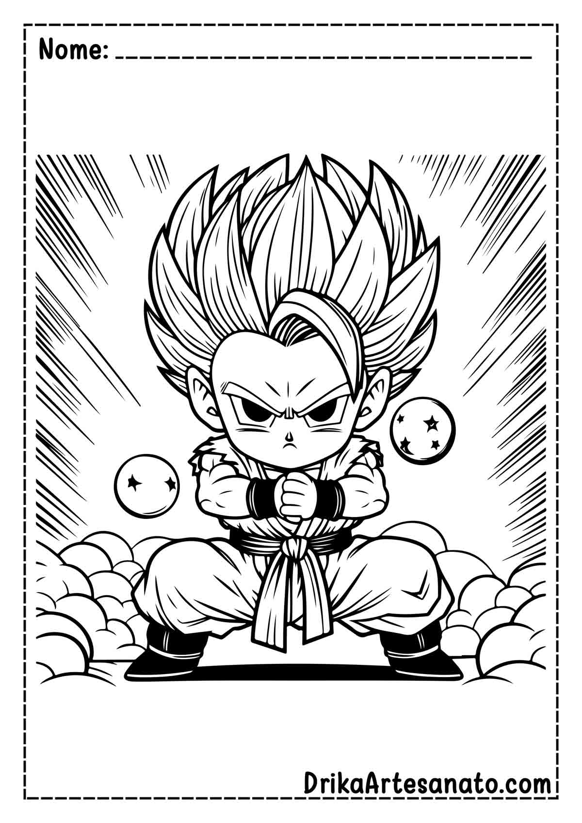 Desenho do Dragon Ball Z para Colorir