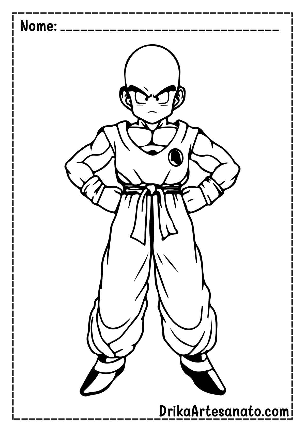 Desenho do Kuririn de Dragon Ball Z para Colorir