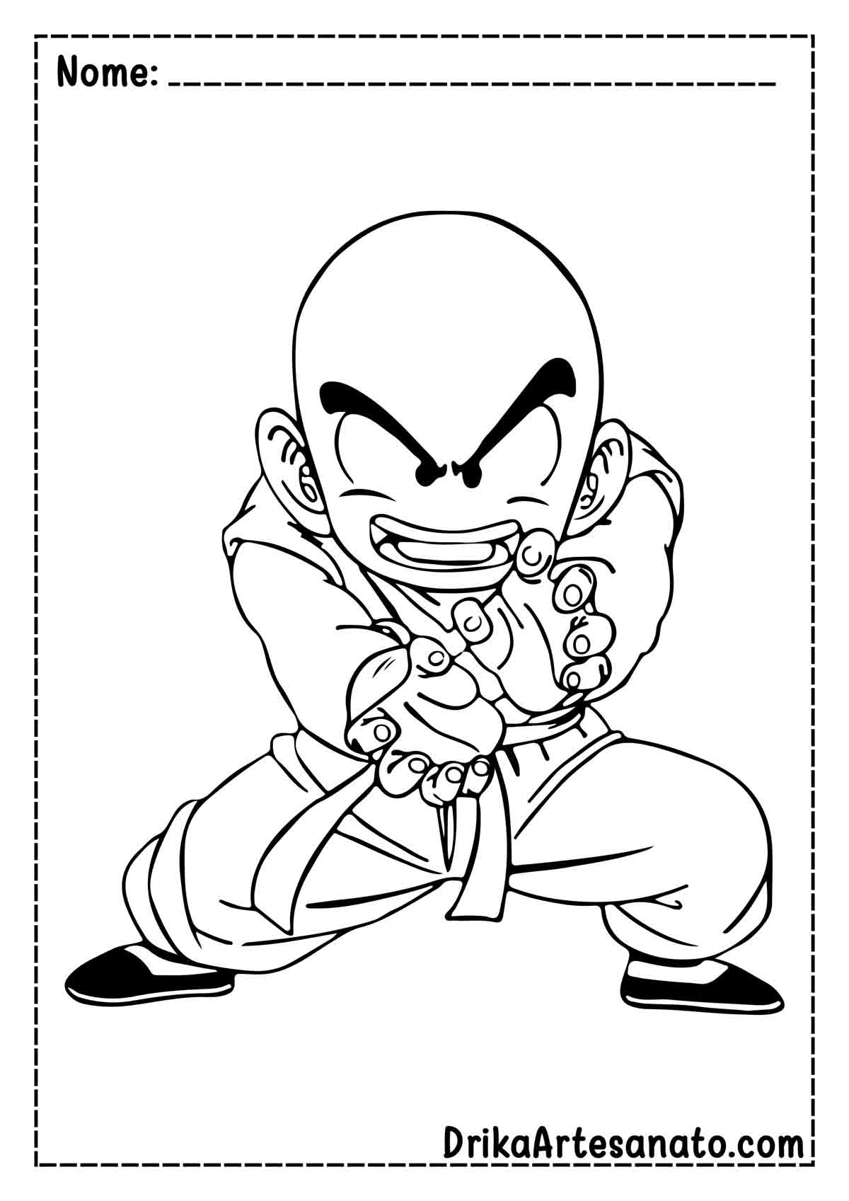 Desenho do Kuririn de Dragon Ball Z para Imprimir