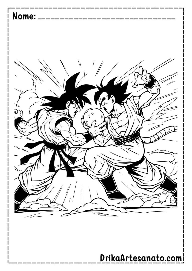 50 Desenhos do Goku para Colorir Grátis em PDF