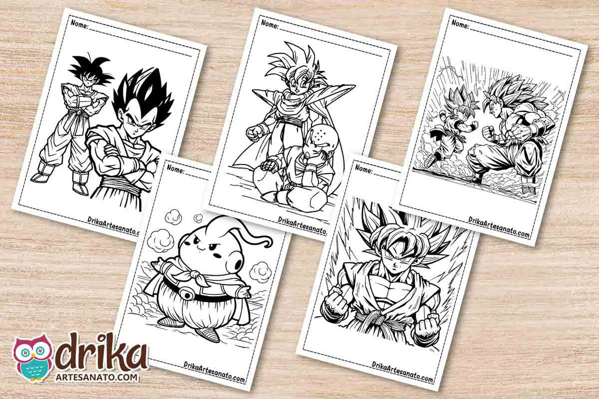 50 Desenhos do Goku para Colorir Grátis em PDF