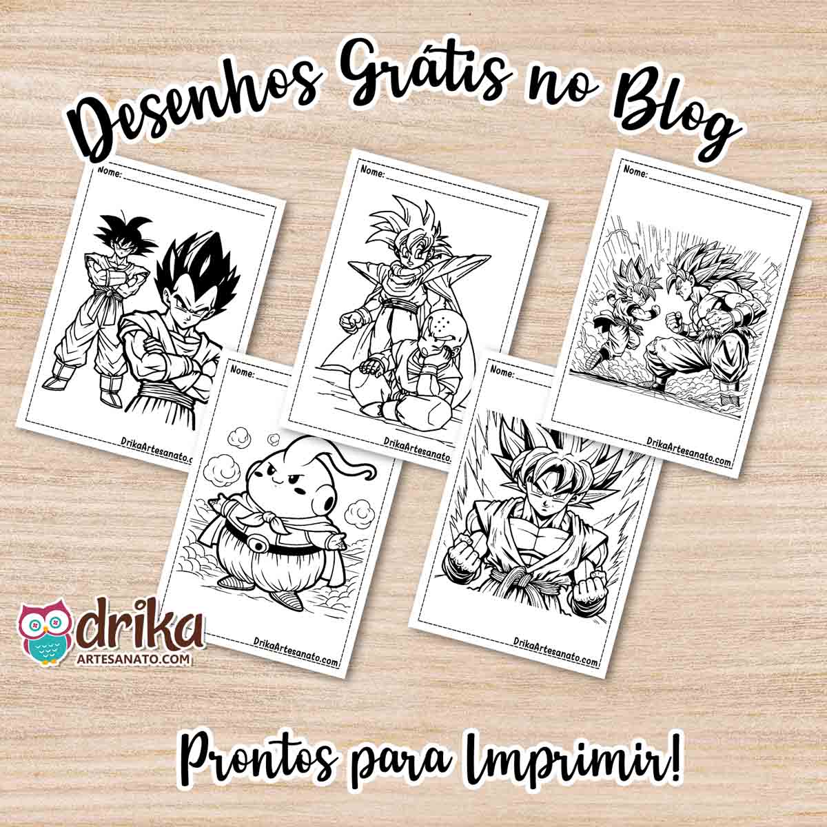 Desenhos do Goku para Colorir Grátis em PDF