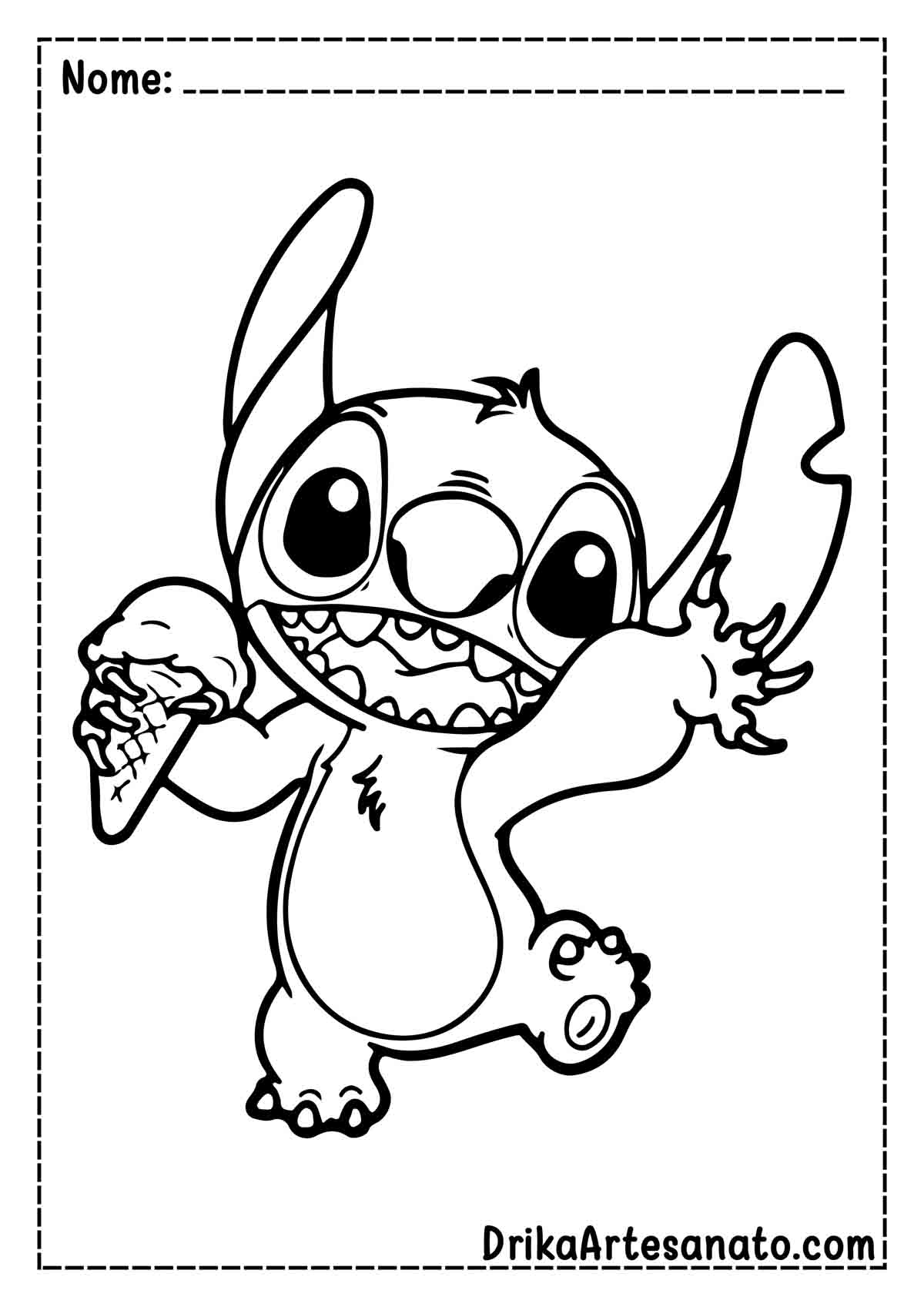 Desenho do Lilo e Stitch para Pintar