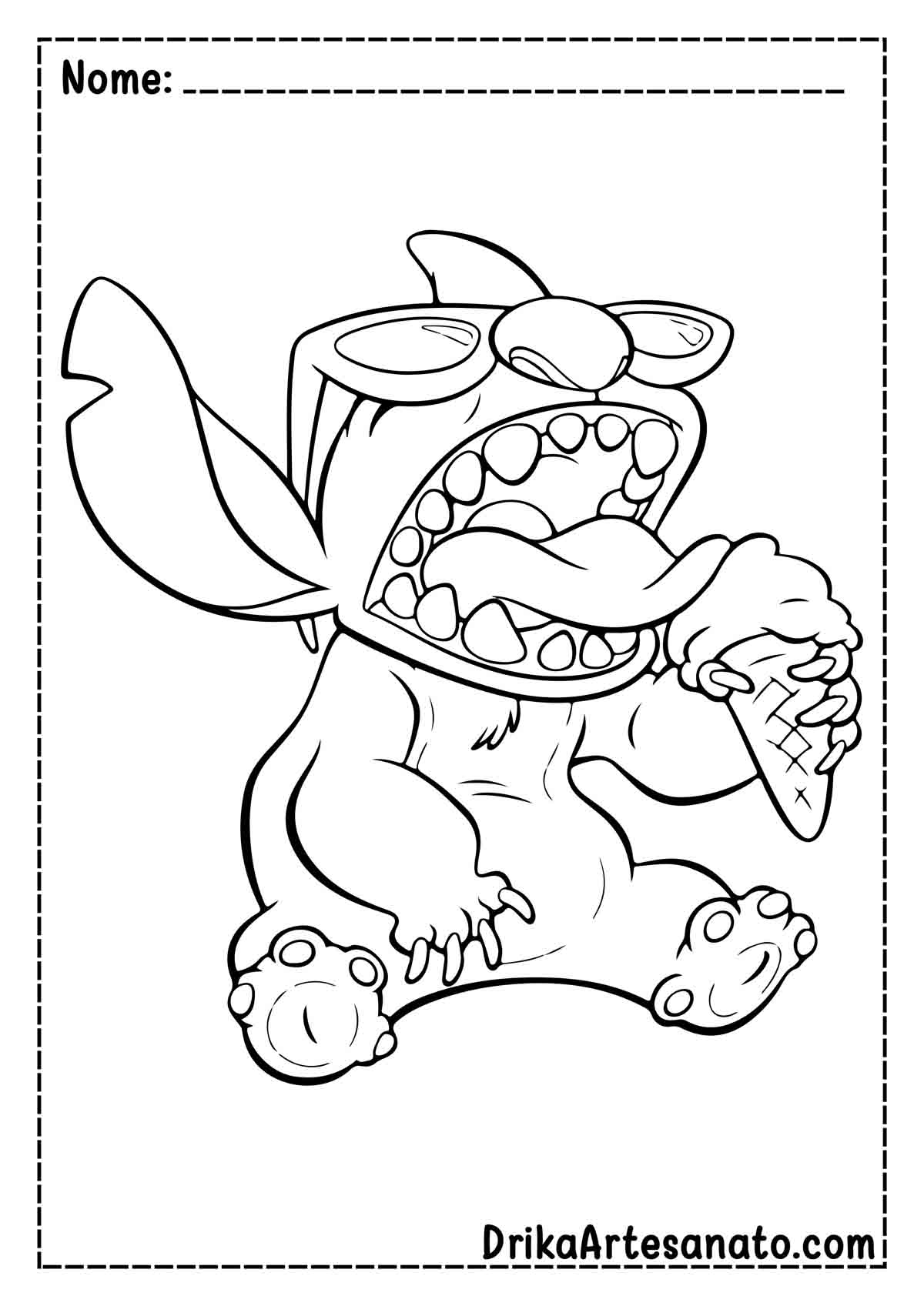 Desenho do Stitch para Pintar