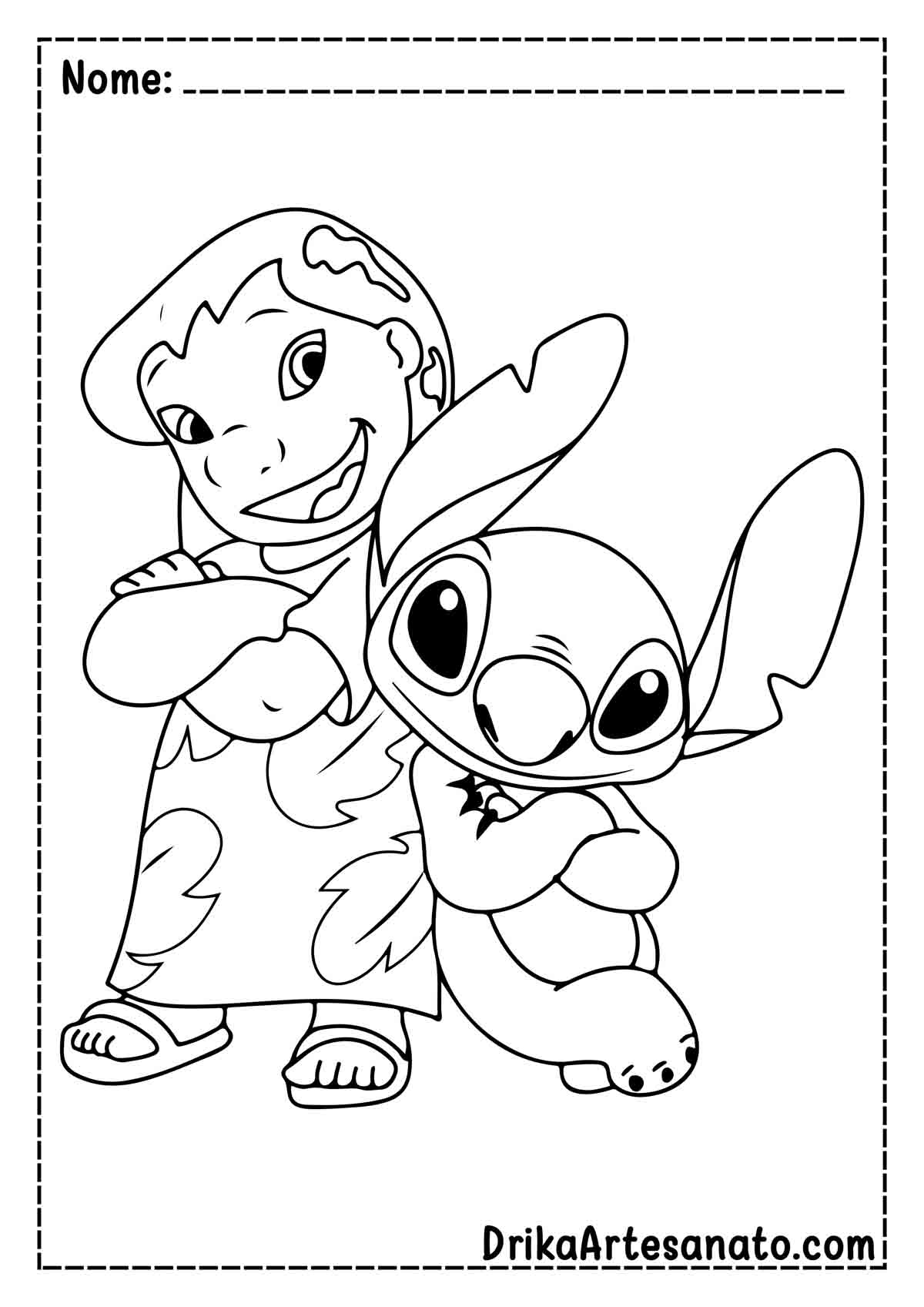 Desenho da Lilo e do Stitch para Imprimir