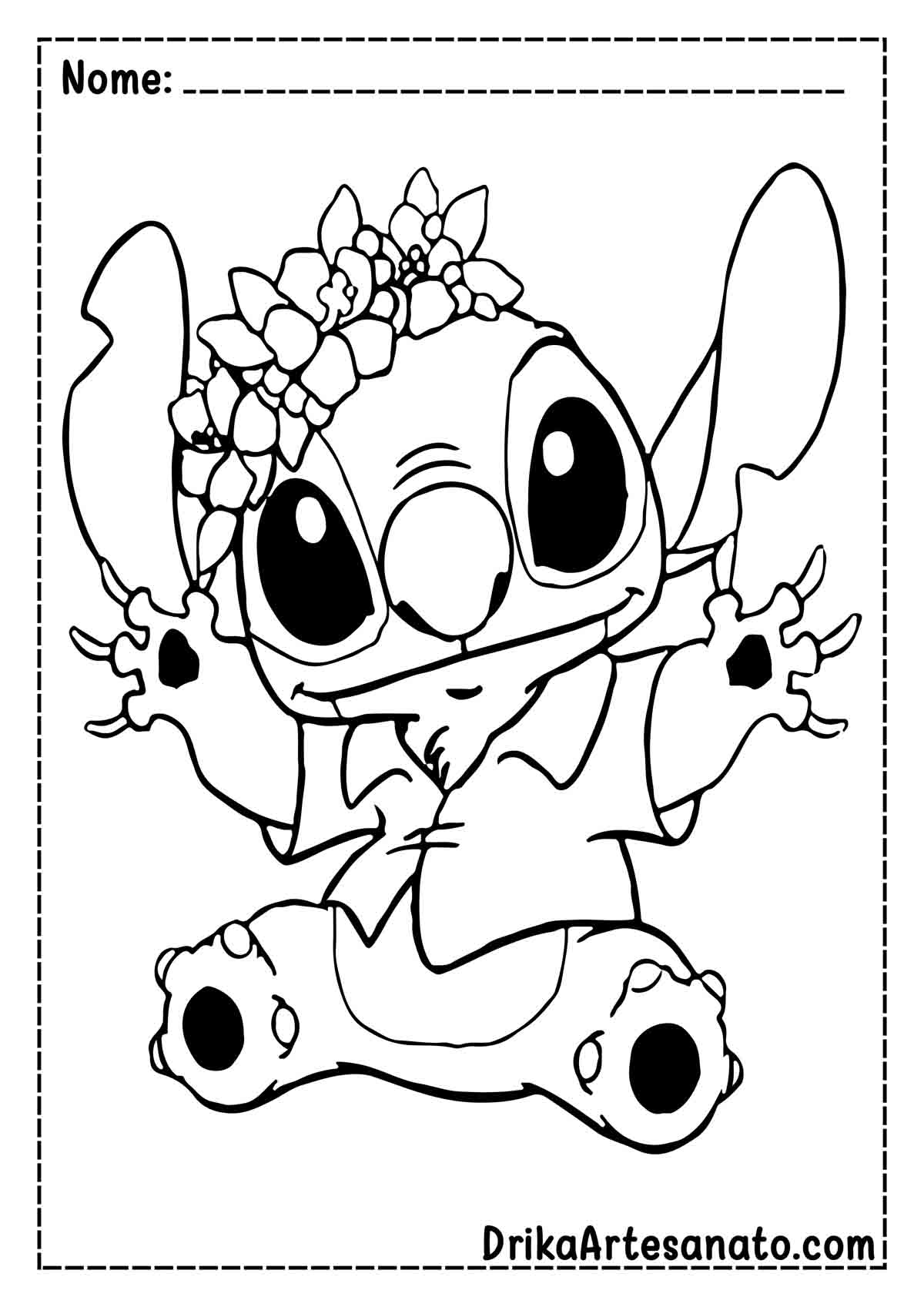 Desenho do Lilo e Stitch para Imprimir e Pintar
