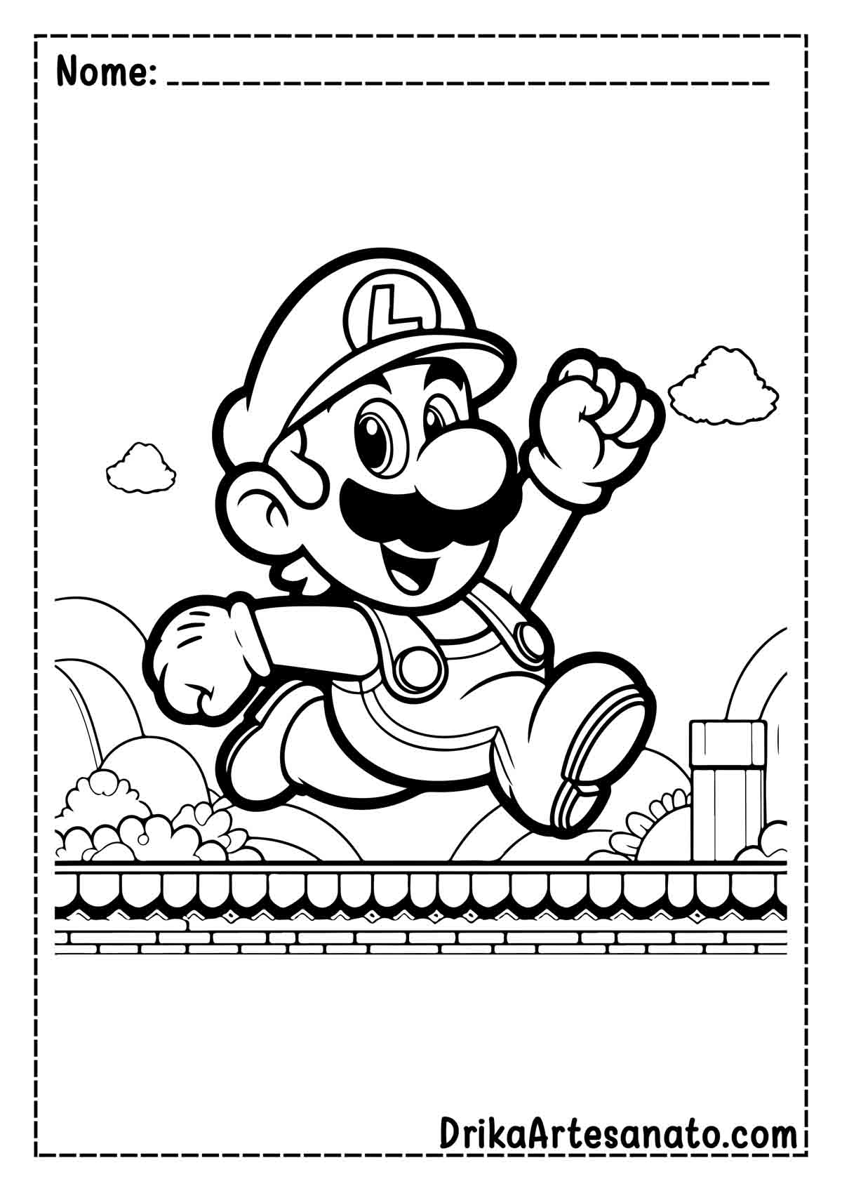 Desenho do Luigi para Pintar