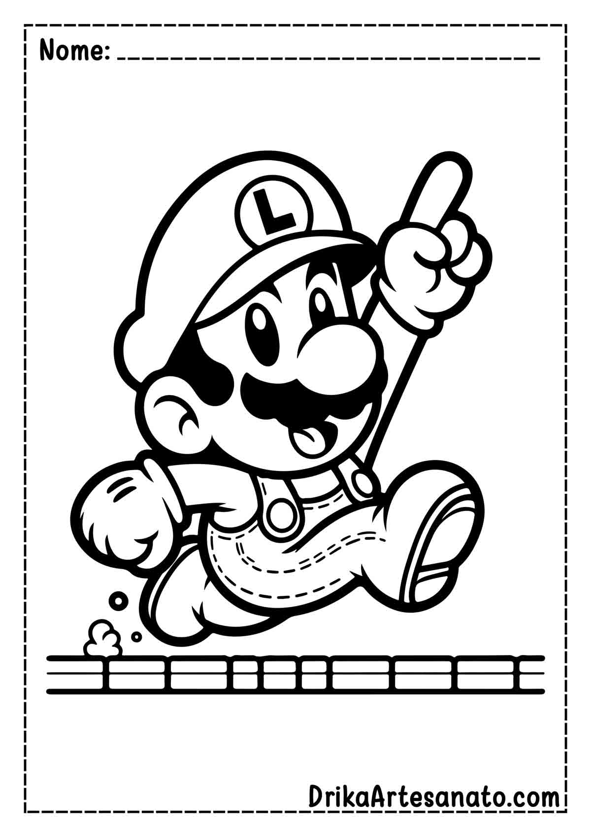 Desenho do Luigi para Pintar e Imprimir