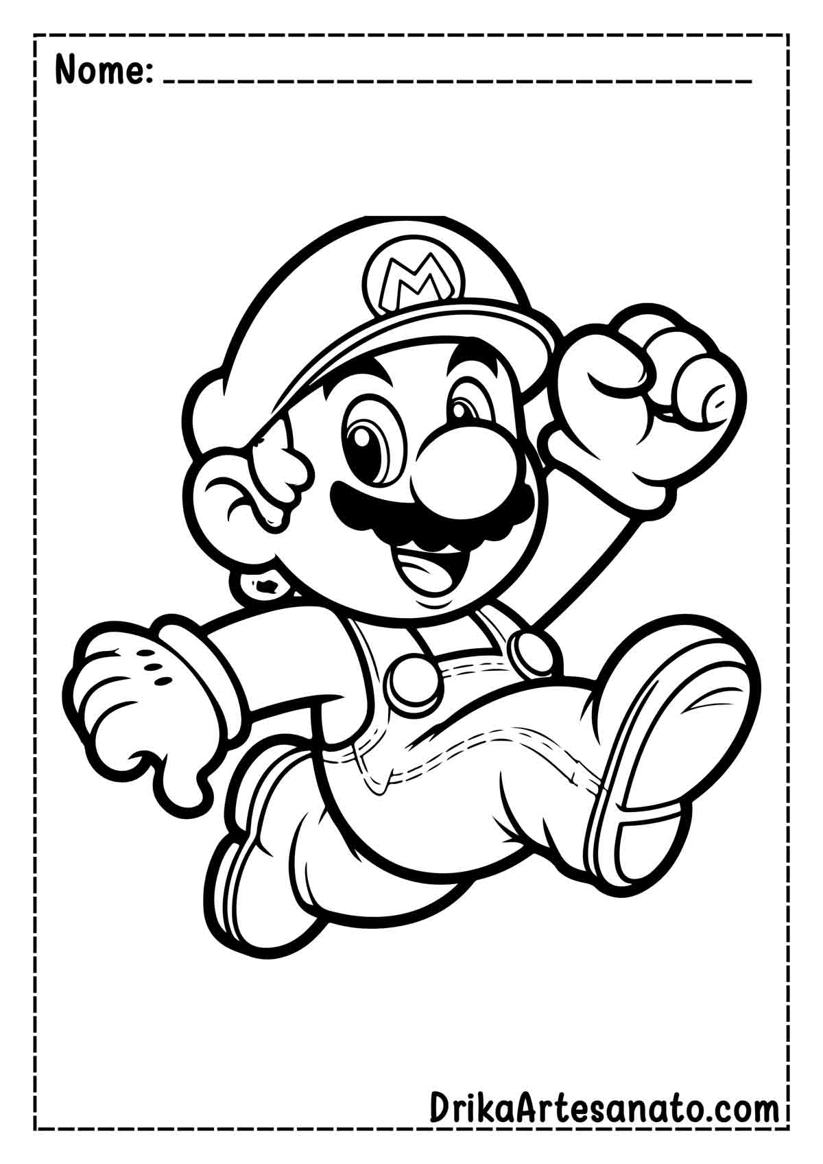 Desenho do Mario Fácil para Imprimir