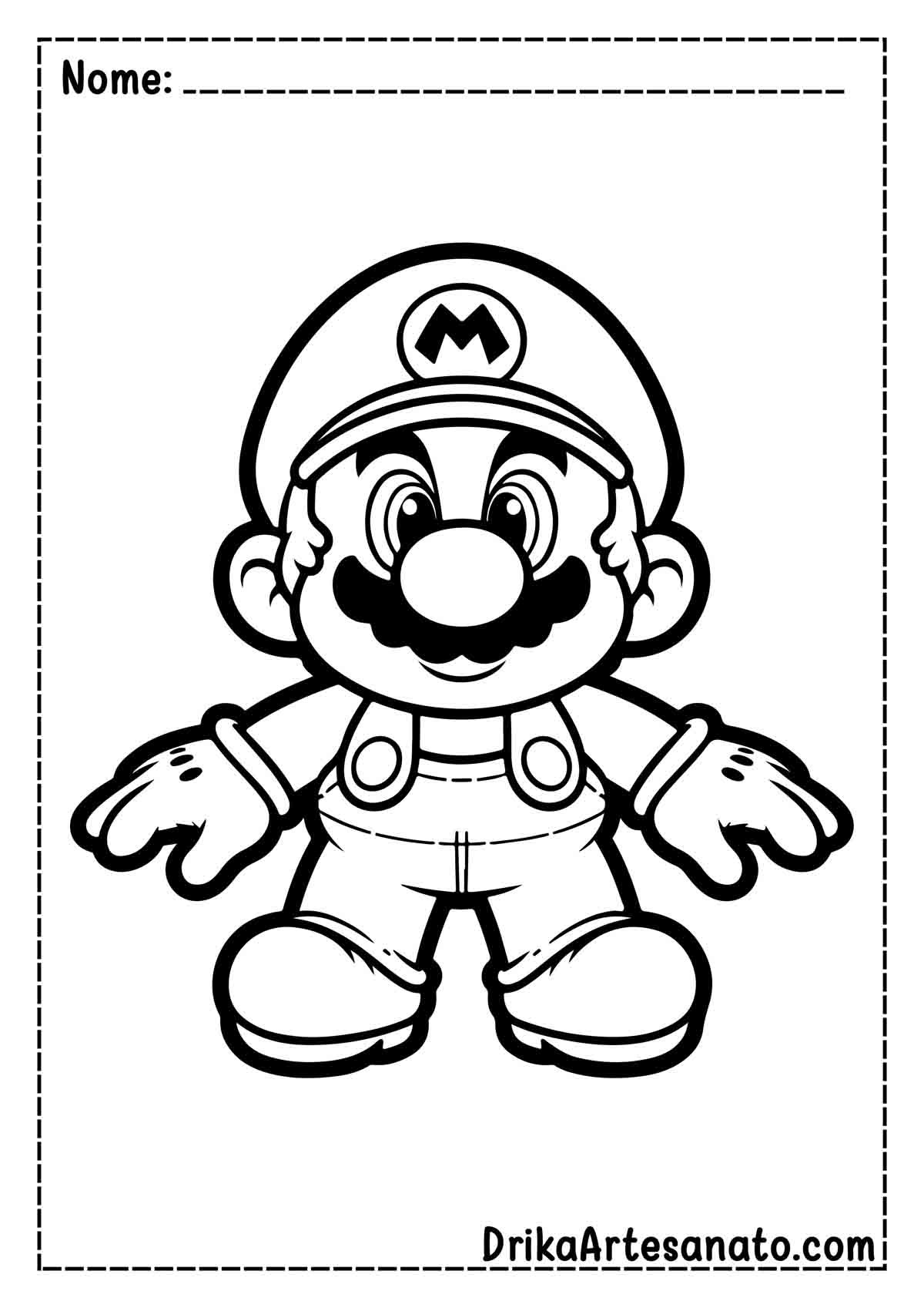 Desenho do Mario para Colorir e Imprimir