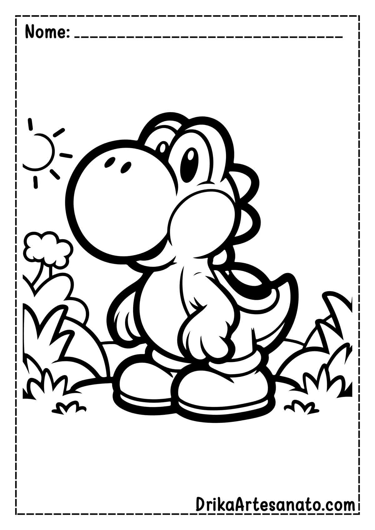 Desenho do Yoshi para Colorir e Imprimir