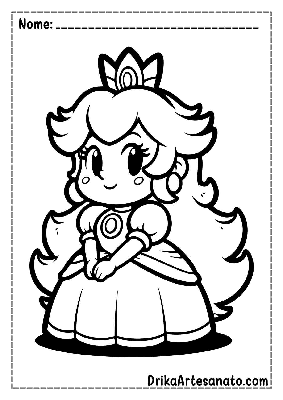 Desenho da Peach para Colorir