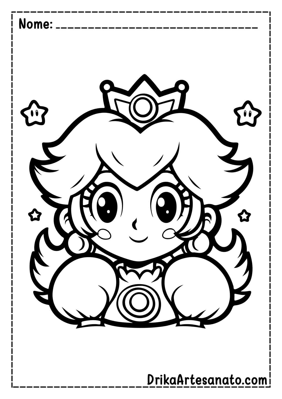 Desenho da Peach para Colorir e Imprimir