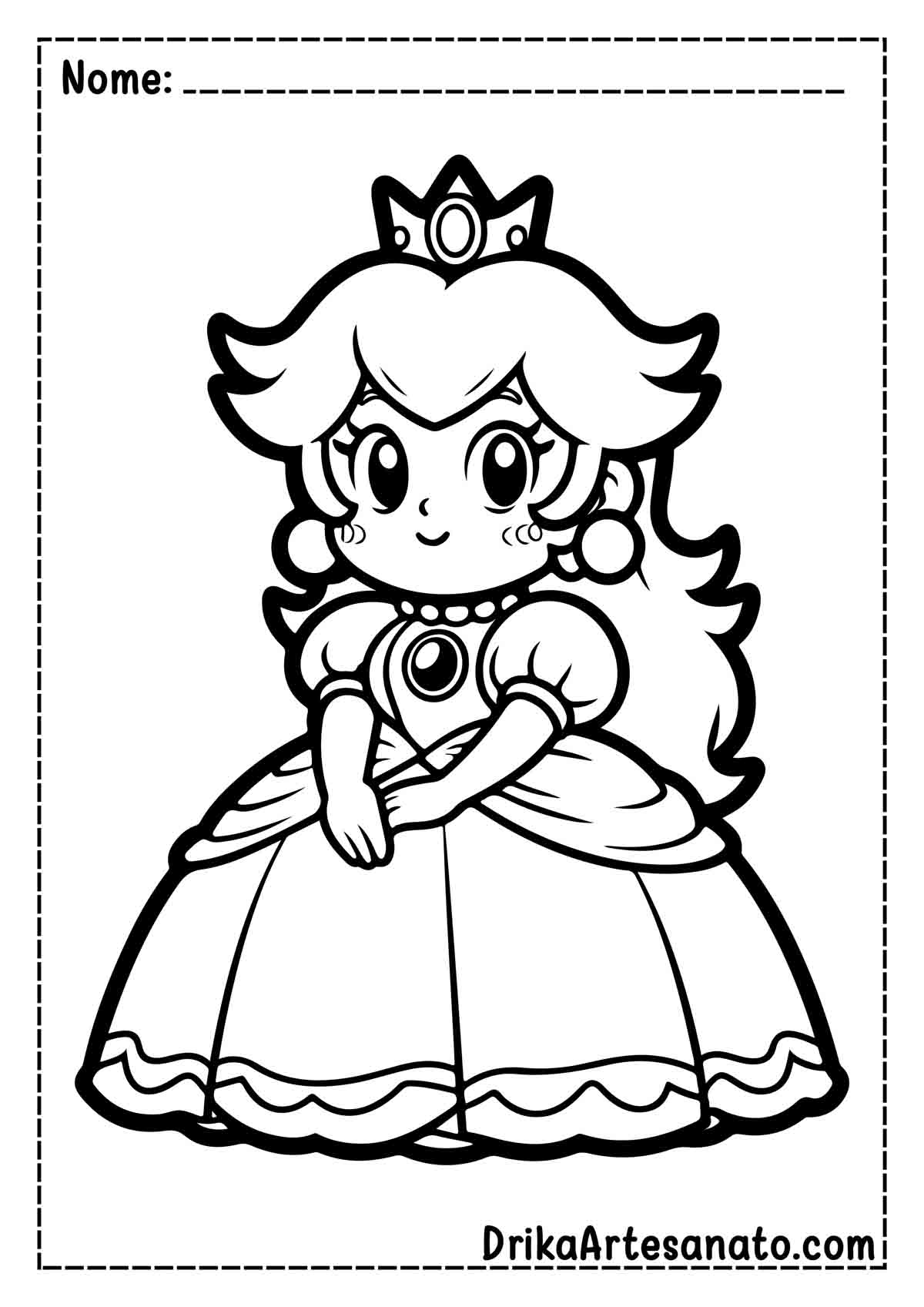 Desenho da Peach para Imprimir