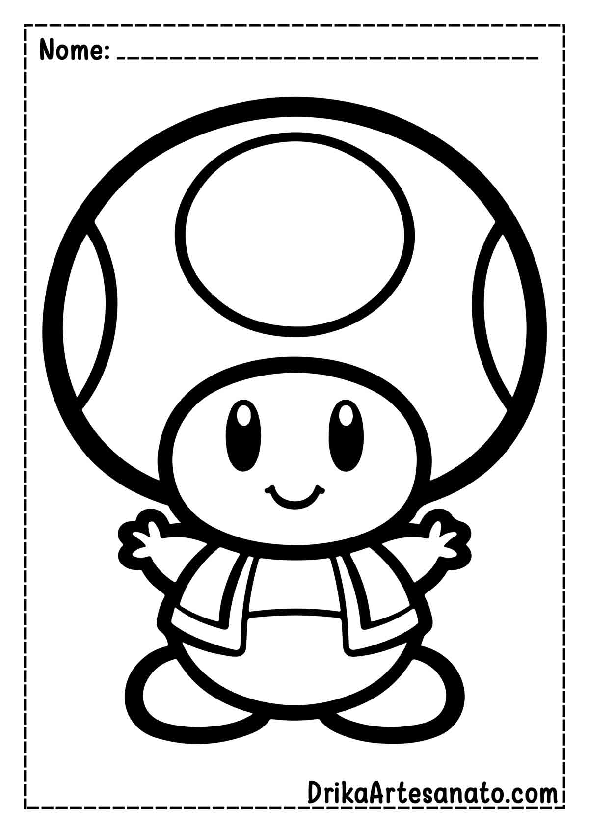 Desenho do Toad do Mario para Colorir