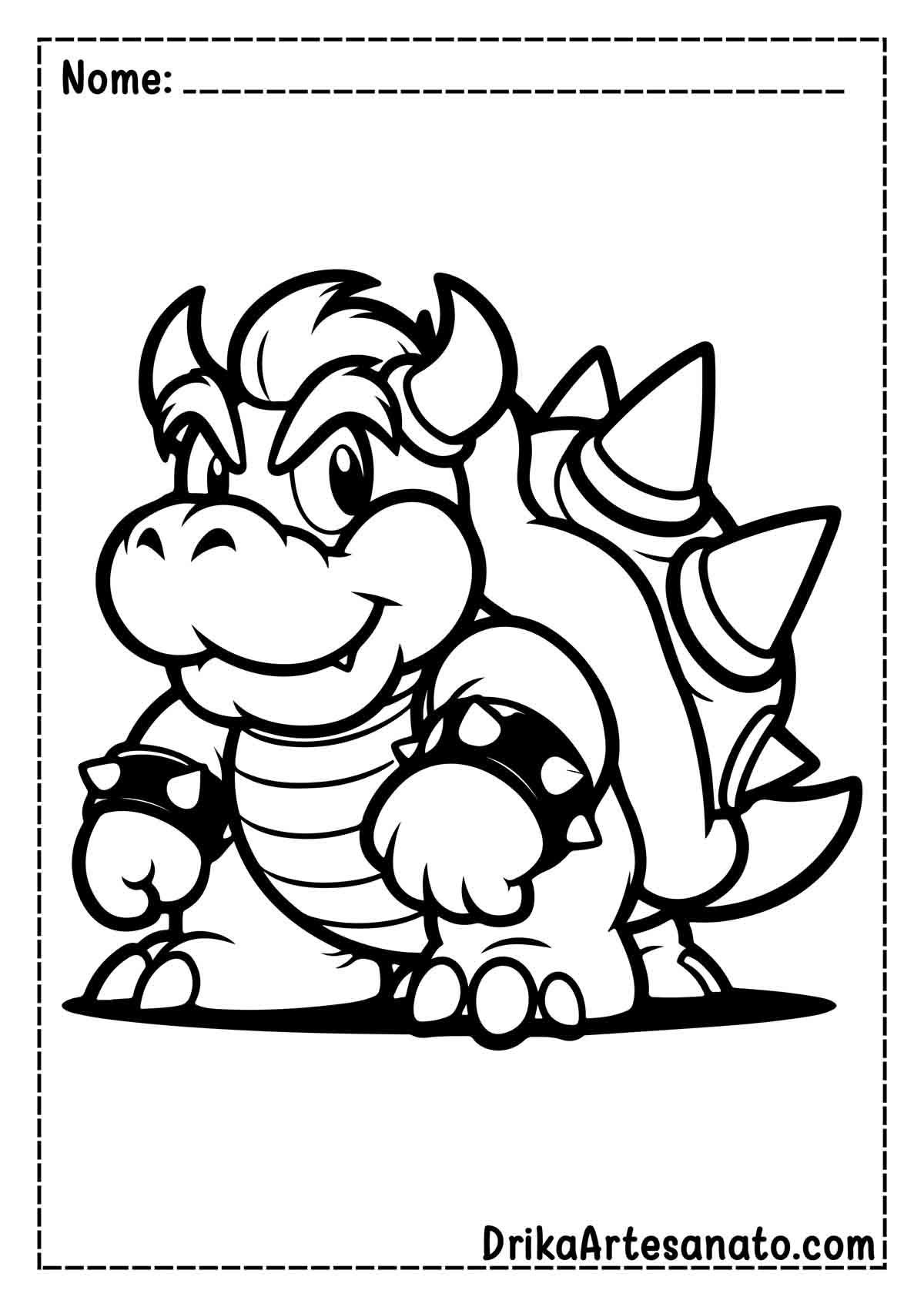 Desenho do Bowser para Colorir e Imprimir