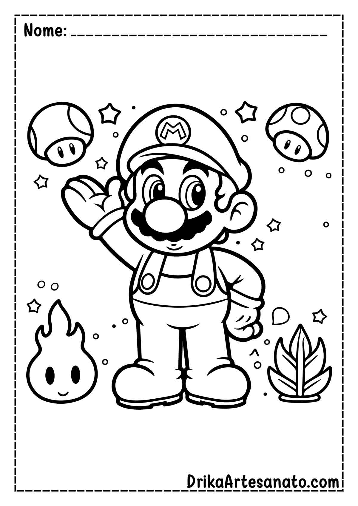 Desenho do Mario para Pintar