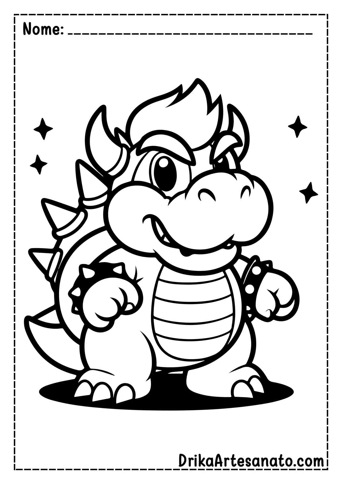 Desenho do Bowser para Pintar