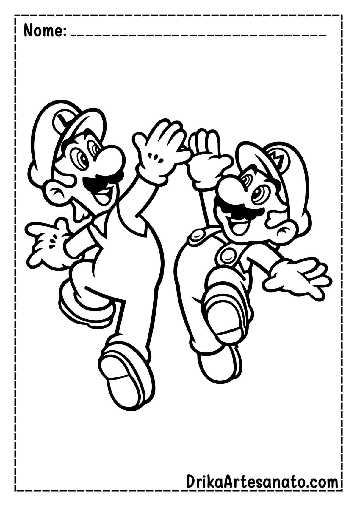 Desenho do Mario e Luigi para Colorir