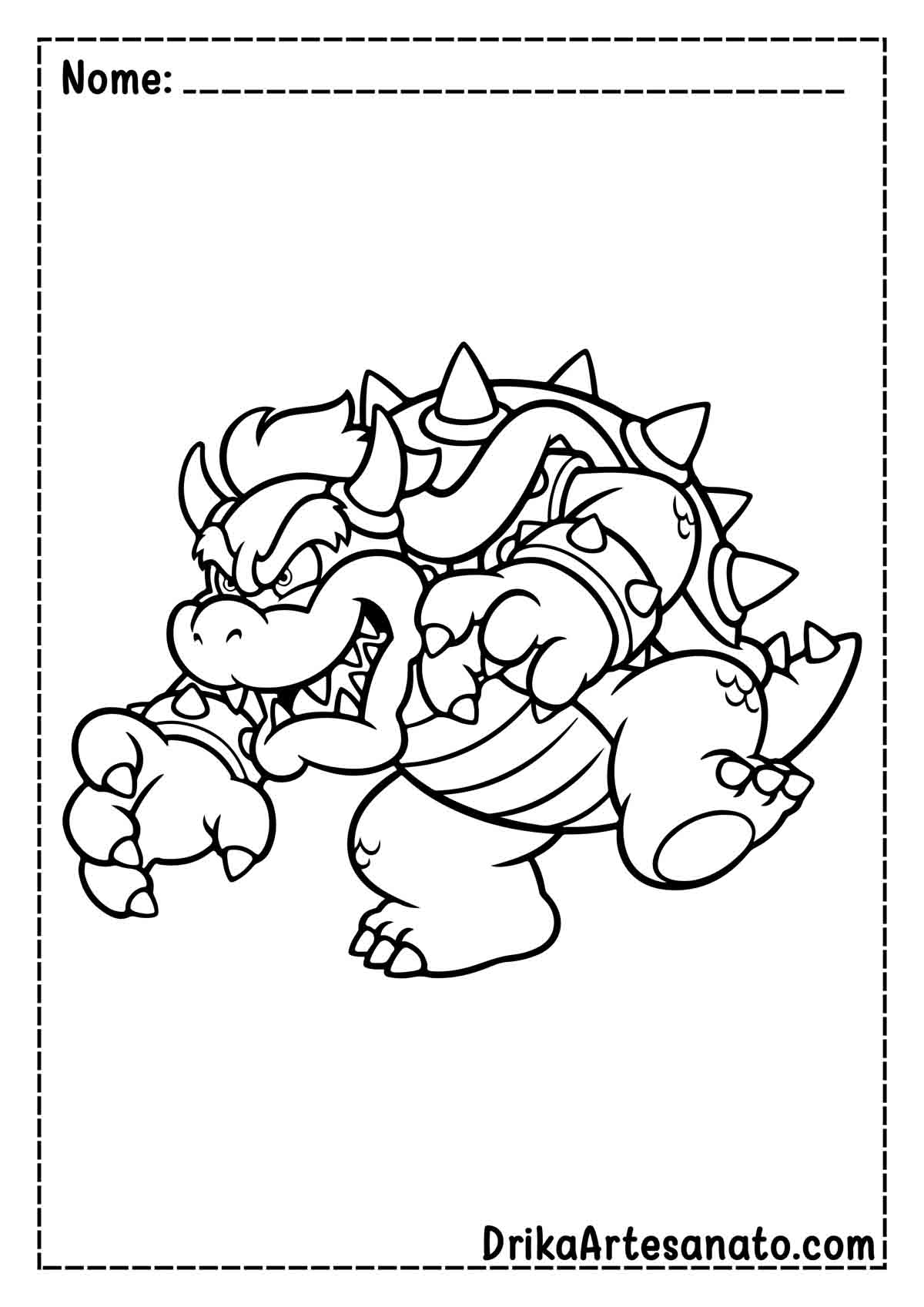 Desenho do Bowser para Pintar