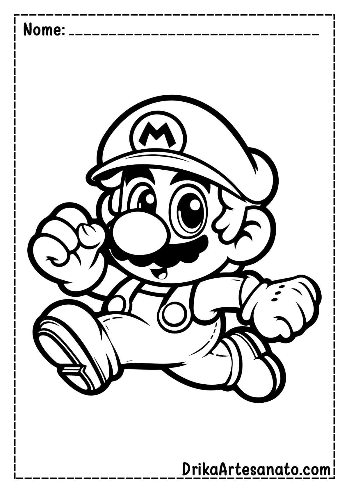 Desenho do Mario para Pintar e Imprimir