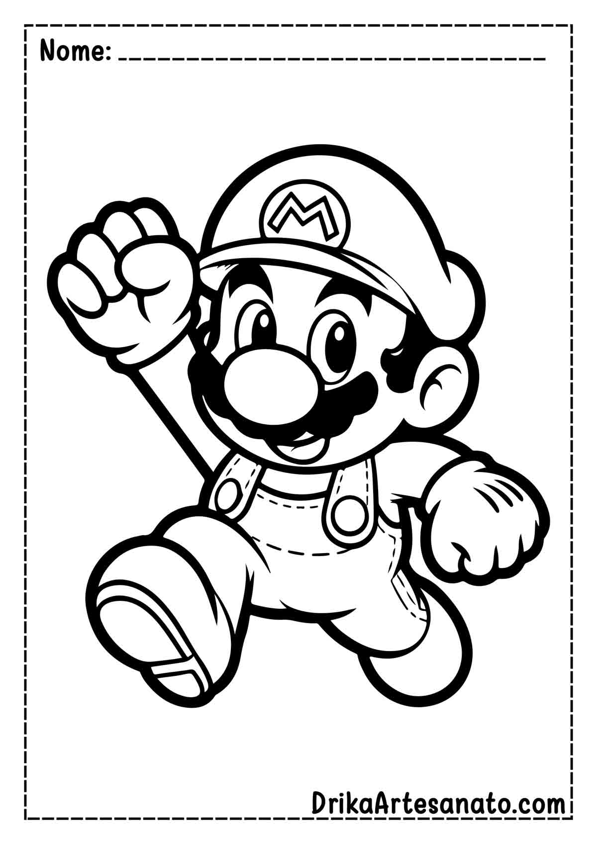 Desenho do Mario Fácil para Colorir