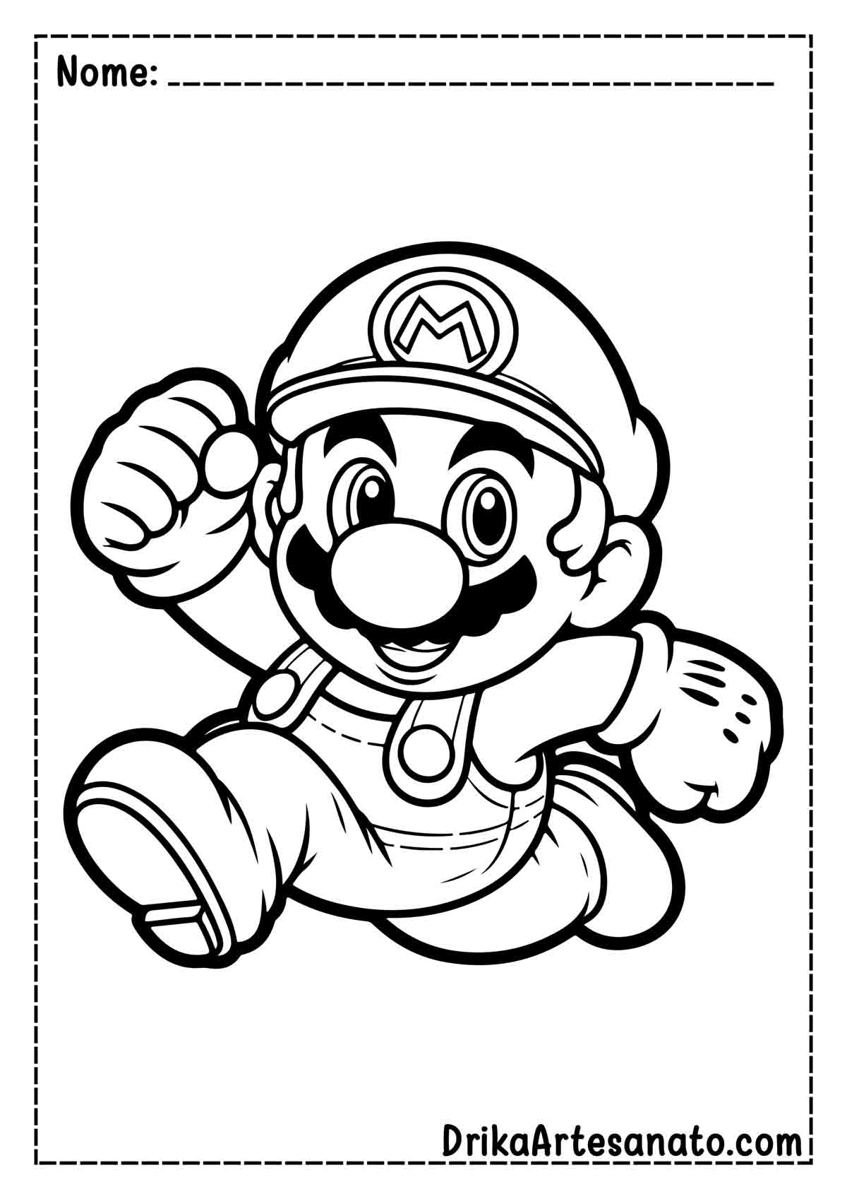 Desenho do Mario Infantil para Colorir