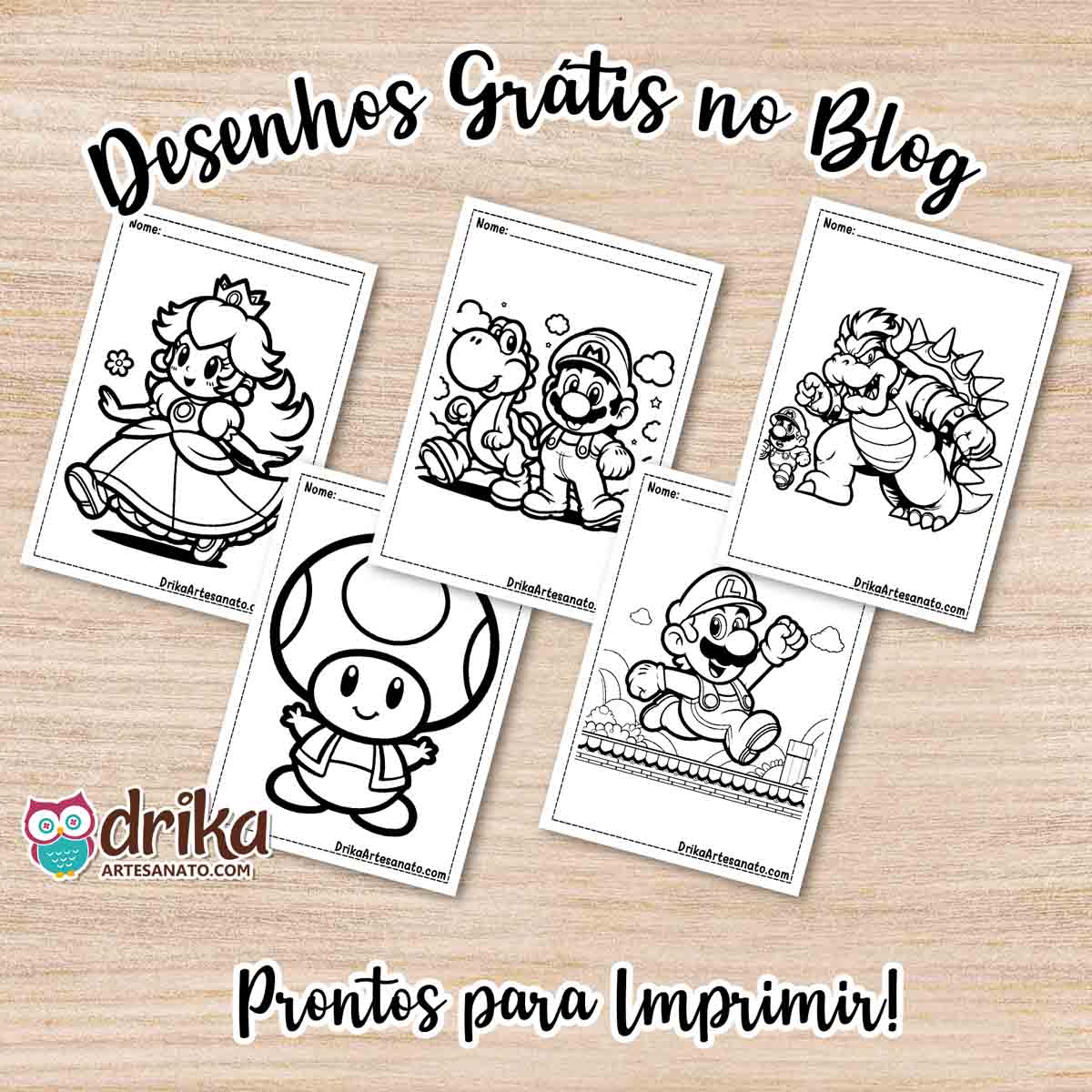 Desenhos do Mario para Colorir Grátis em PDF