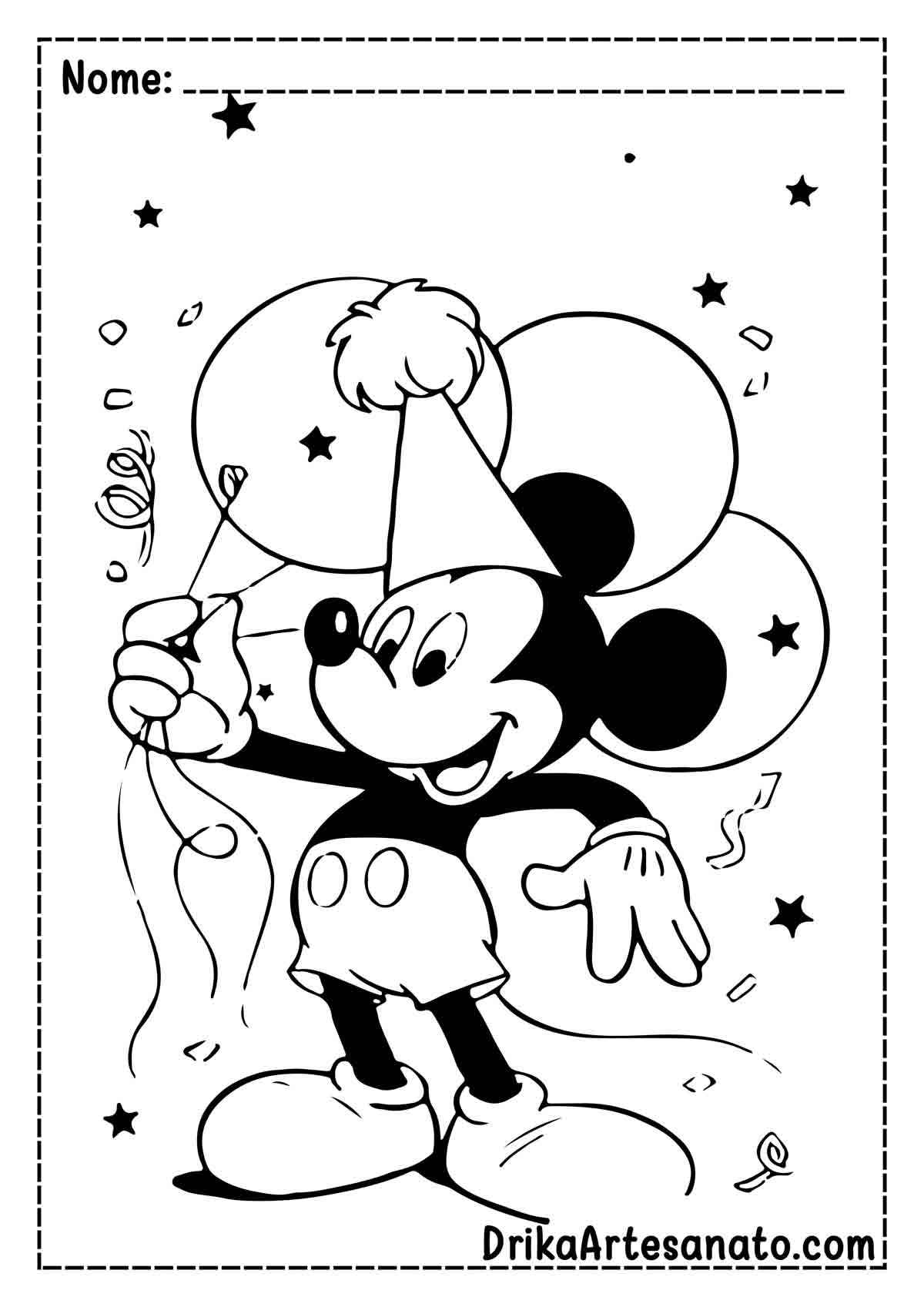 Desenho do Mickey Infantil para Colorir