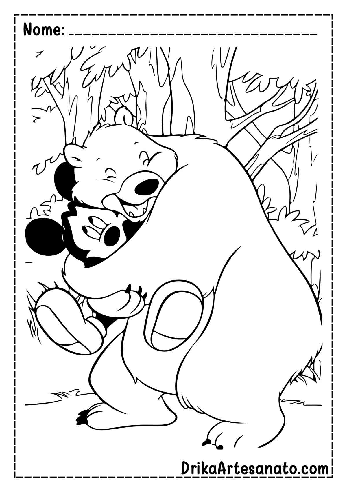 Desenho do Mickey Mouse para Pintar e Imprimir