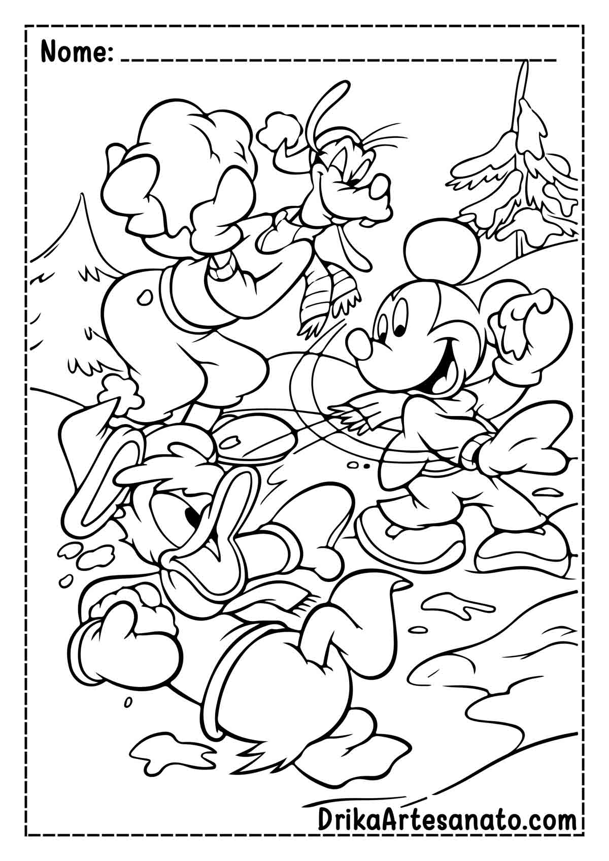 Desenho do Mickey Mouse para Colorir e Imprimir