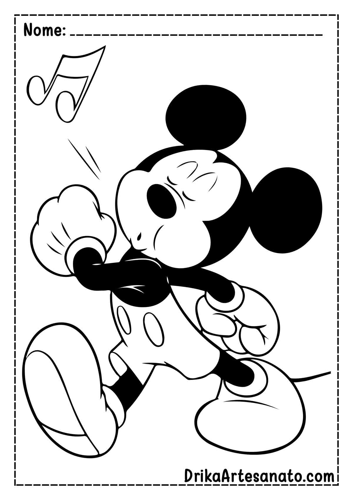 Desenho do Mickey Fácil para Imprimir