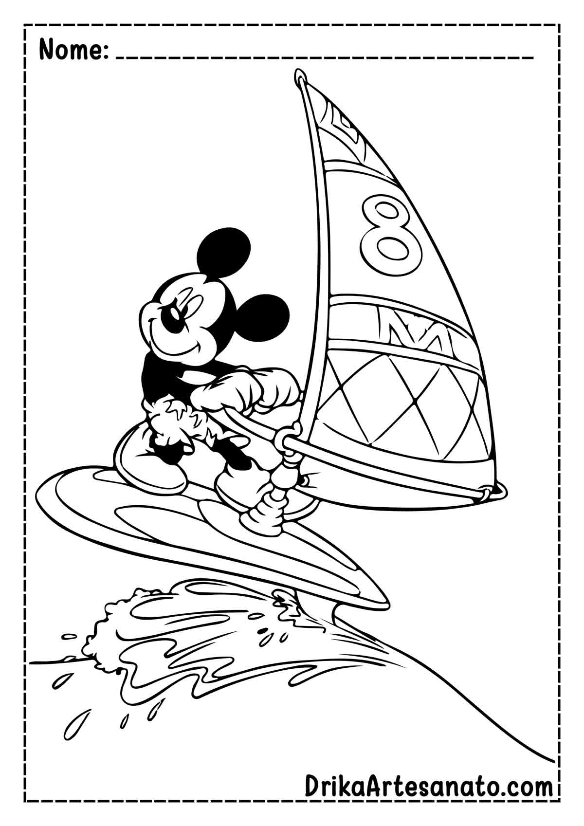 Desenho do Mickey Mouse para Imprimir e Colorir