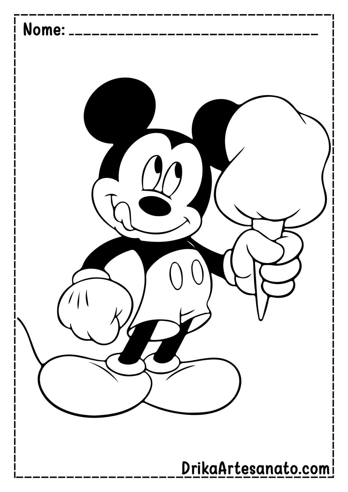 Desenho do Mickey Fácil para Colorir