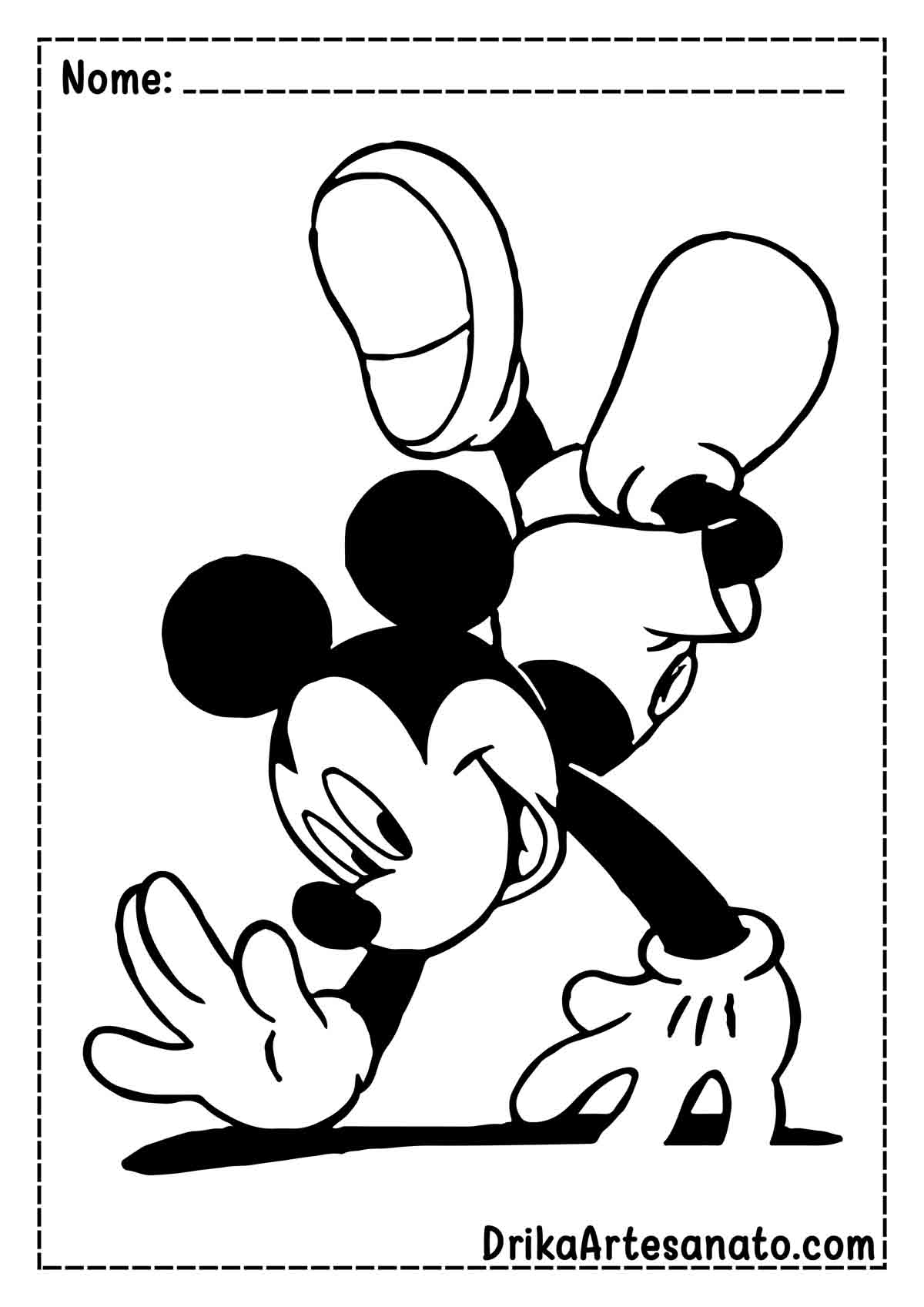 Desenho do Mickey para Imprimir e Colorir