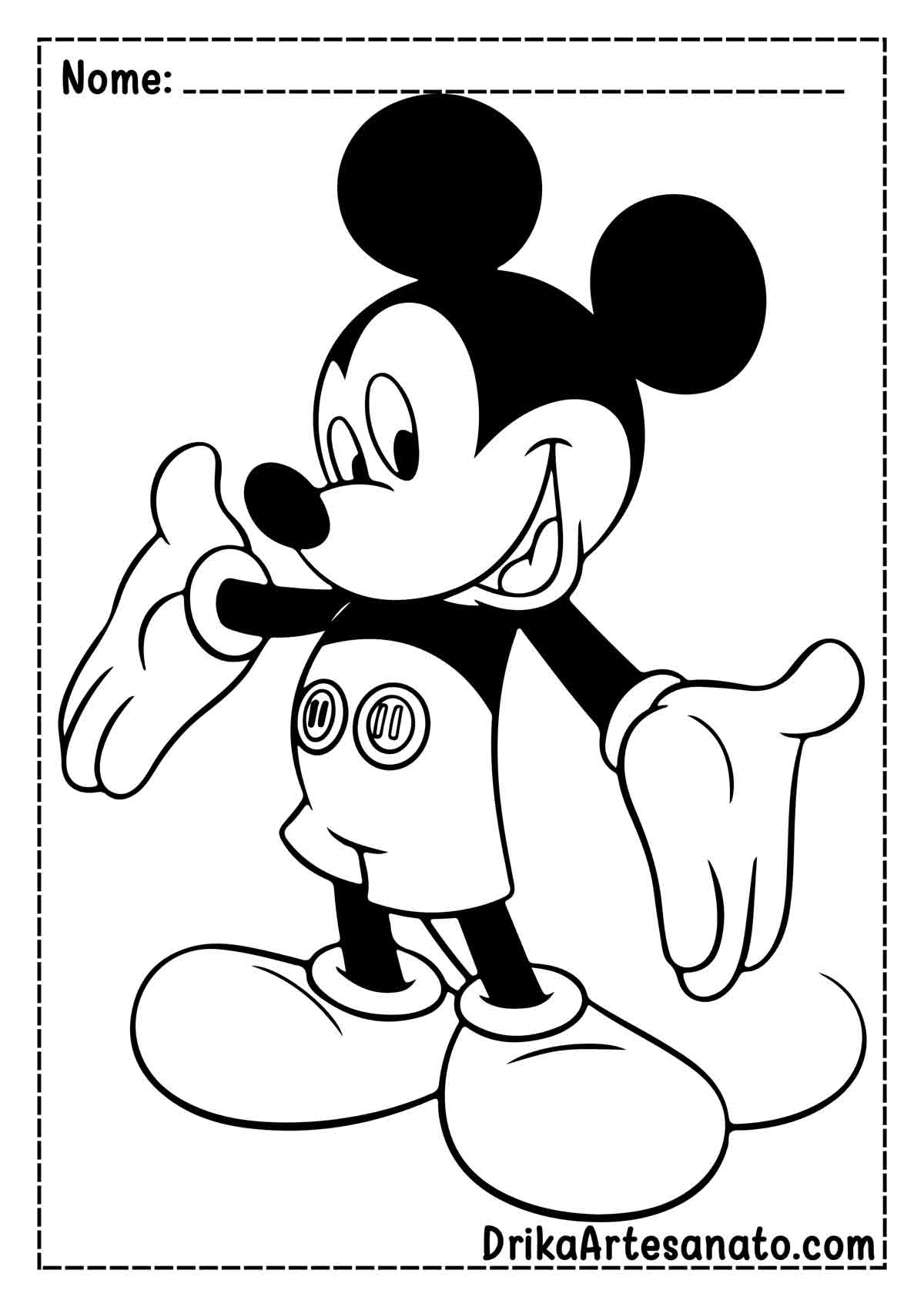 Desenho do Mickey Fácil para Colorir