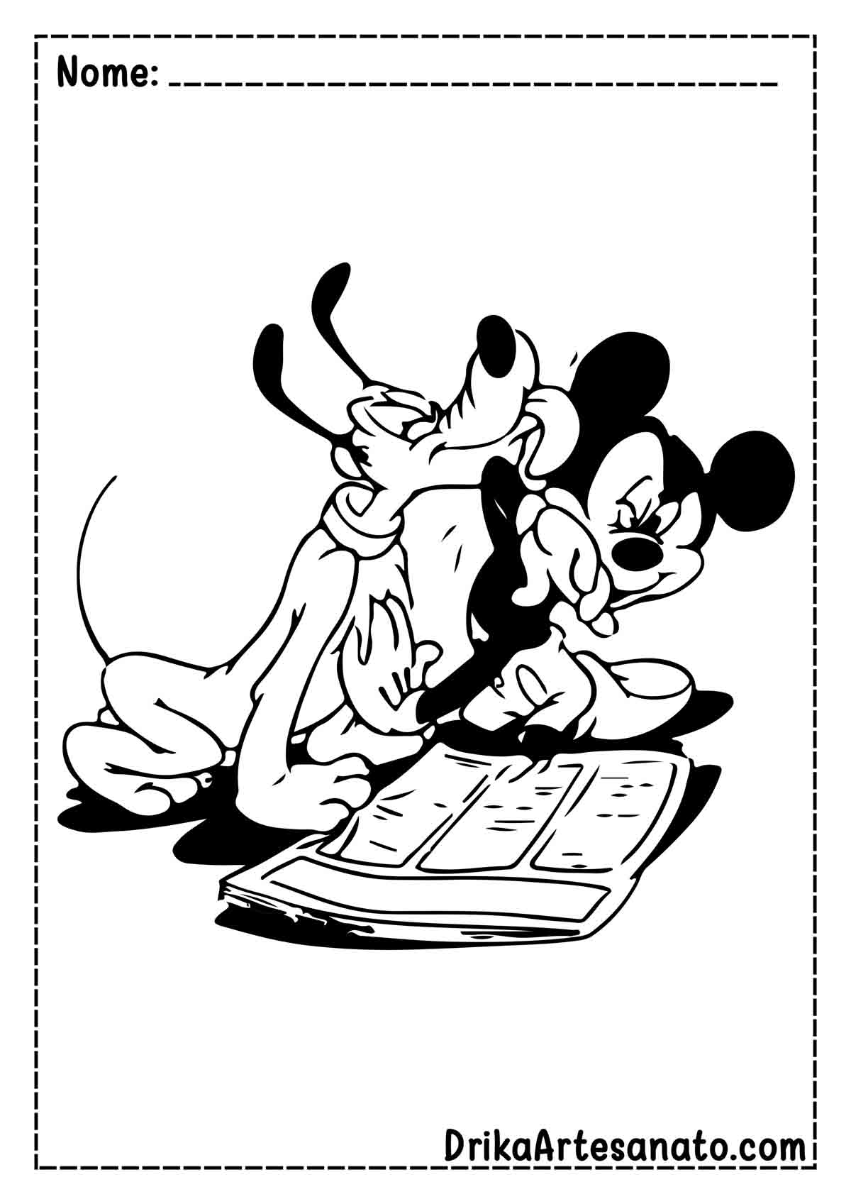 Desenho do Mickey e Pluto para Colorir