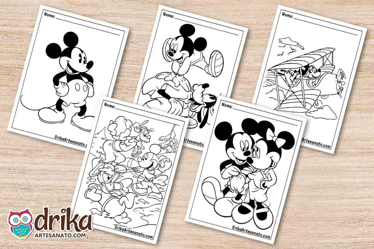 50 Desenhos do Mickey para Colorir Grátis em PDF