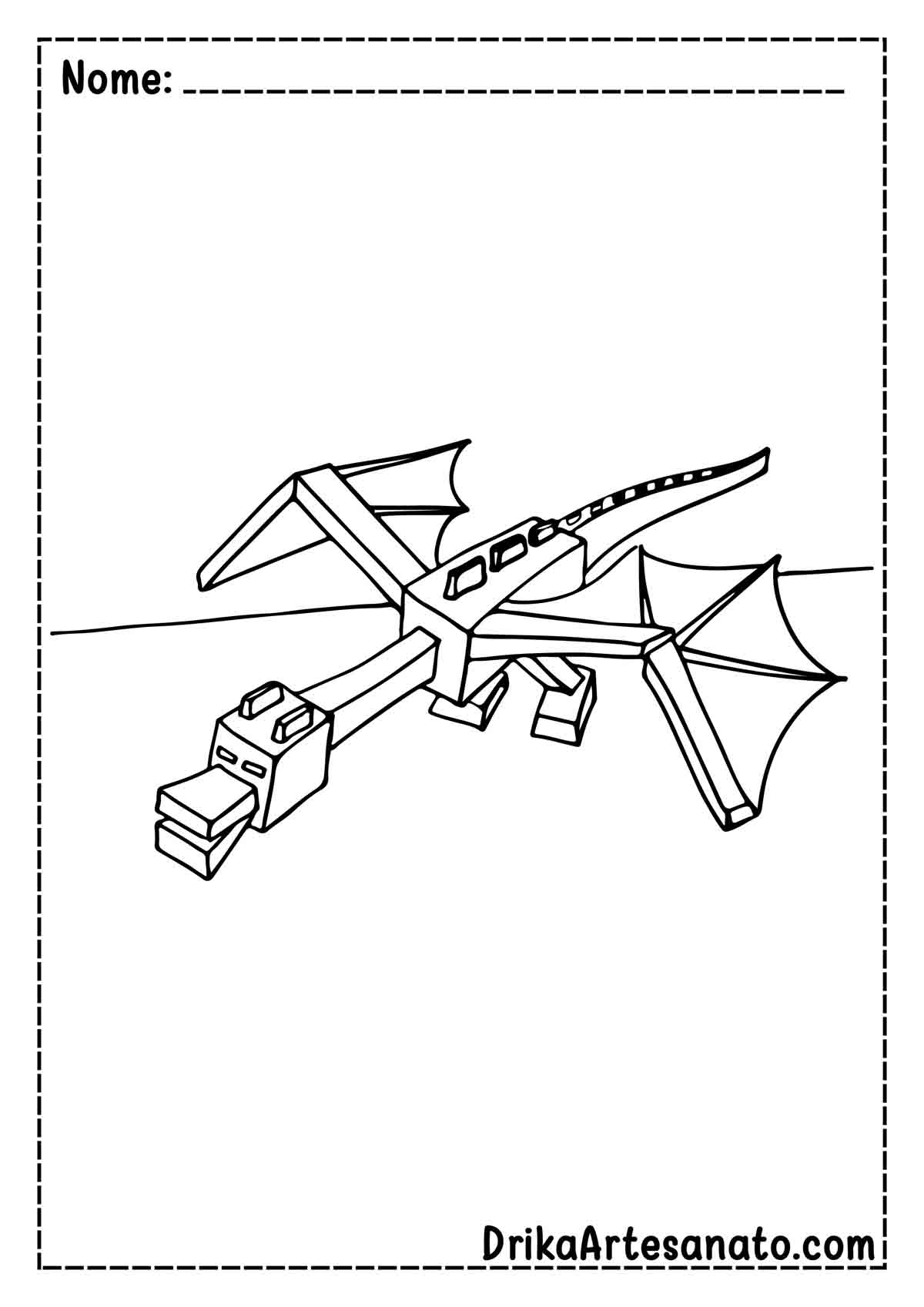 Desenho do Dragão do Minecraft para Colorir