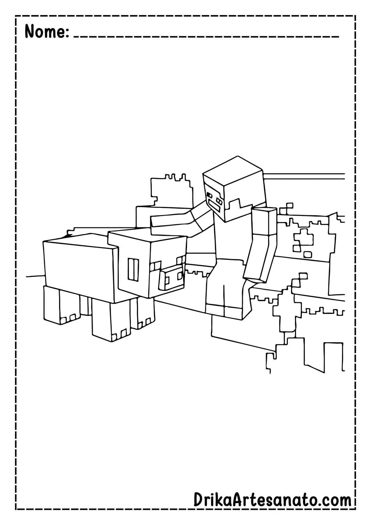 Foto do Desenho do Minecraft para Colorir