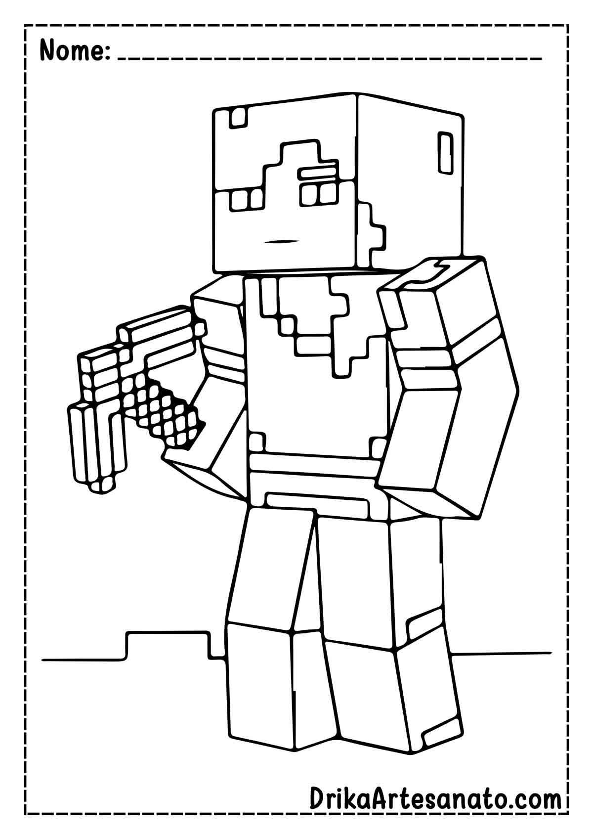 Desenho do Minecraft Fácil para Colorir