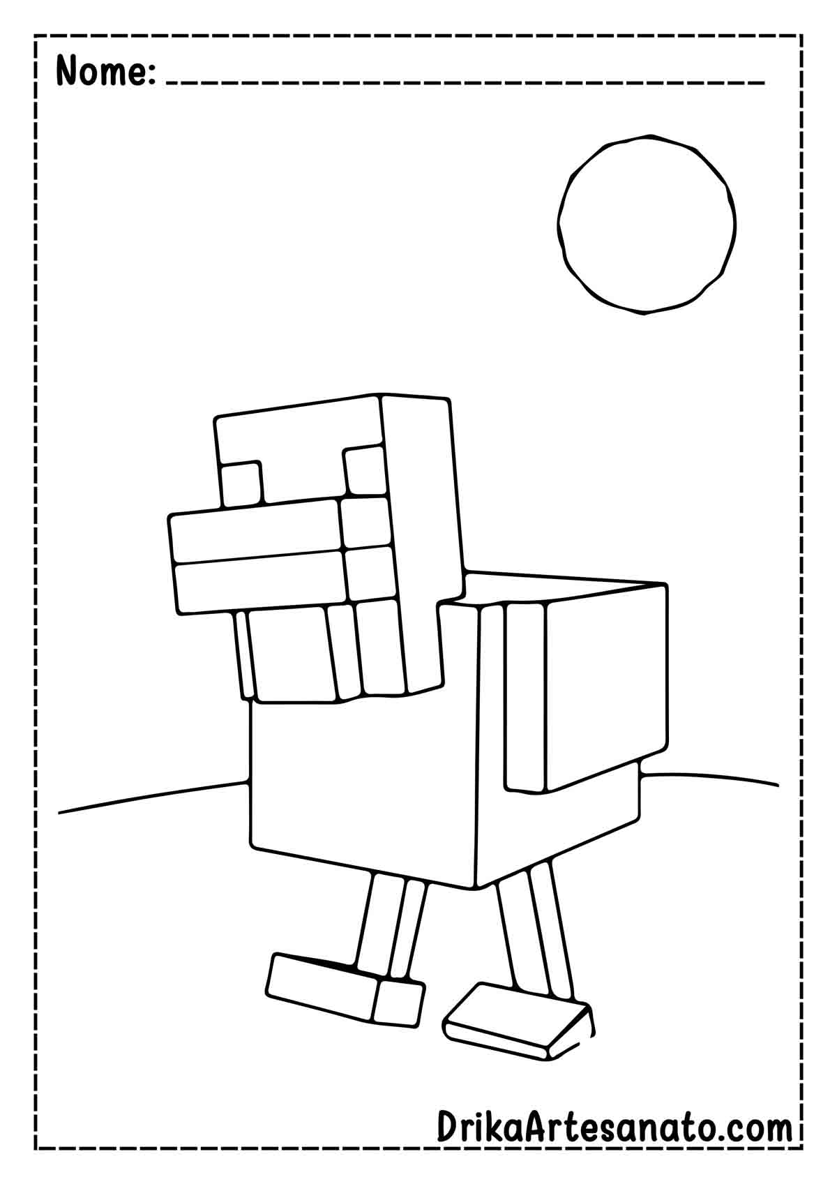 Desenho do Minecraft Fácil para Imprimir