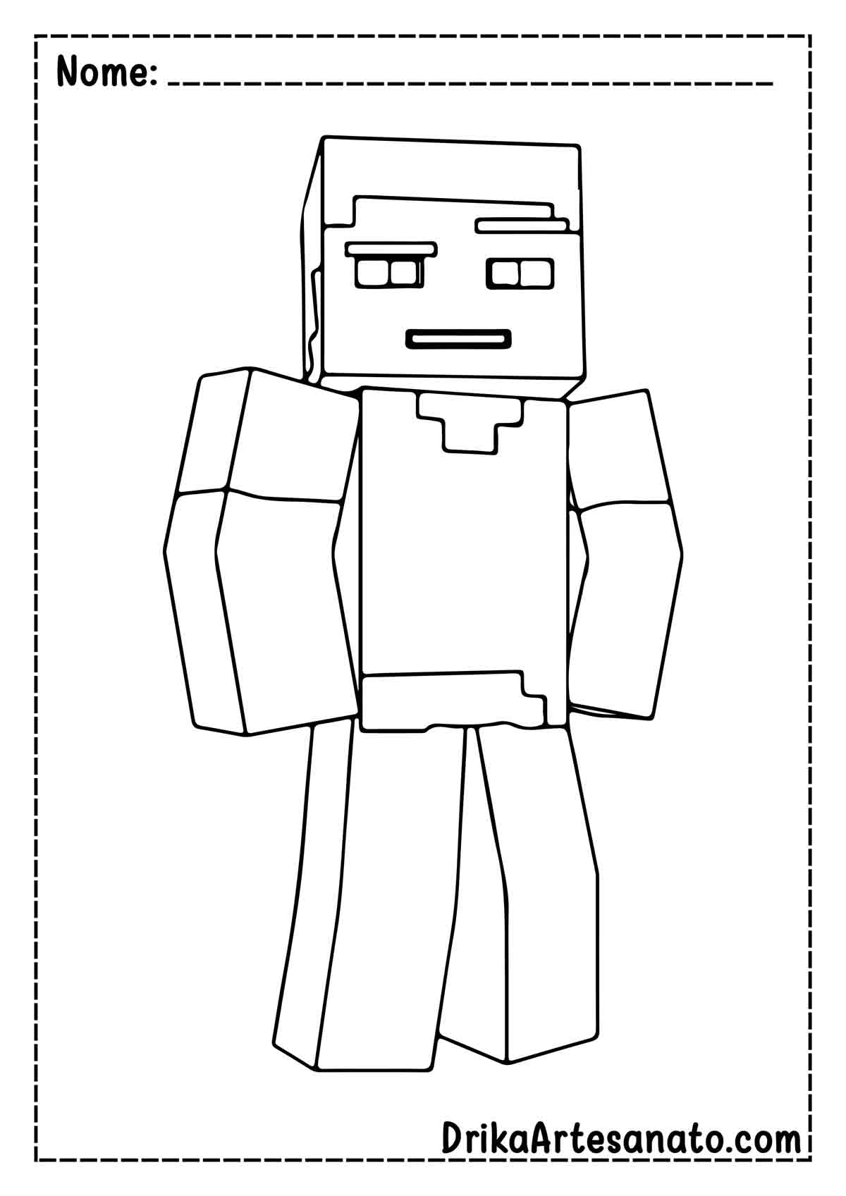 Desenho do Minecraft para Colorir e Imprimir