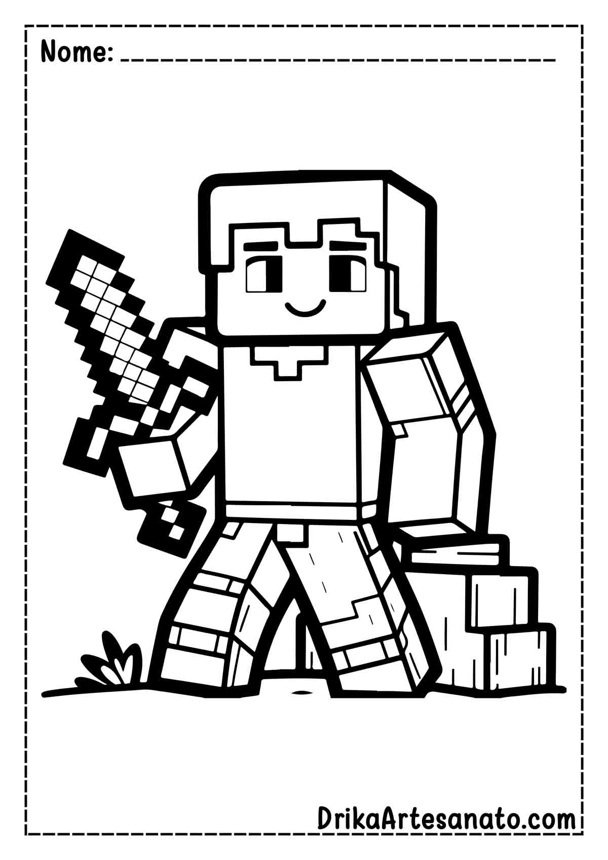 Desenho do Minecraft para Colorir e Imprimir