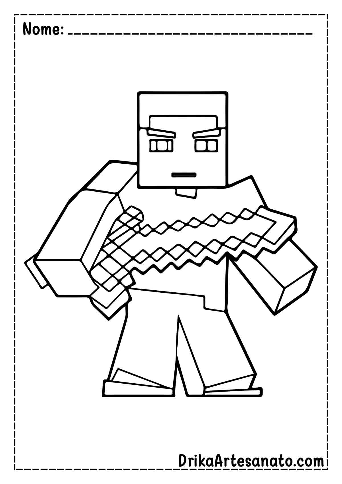 Desenho do Minecraft para Imprimir