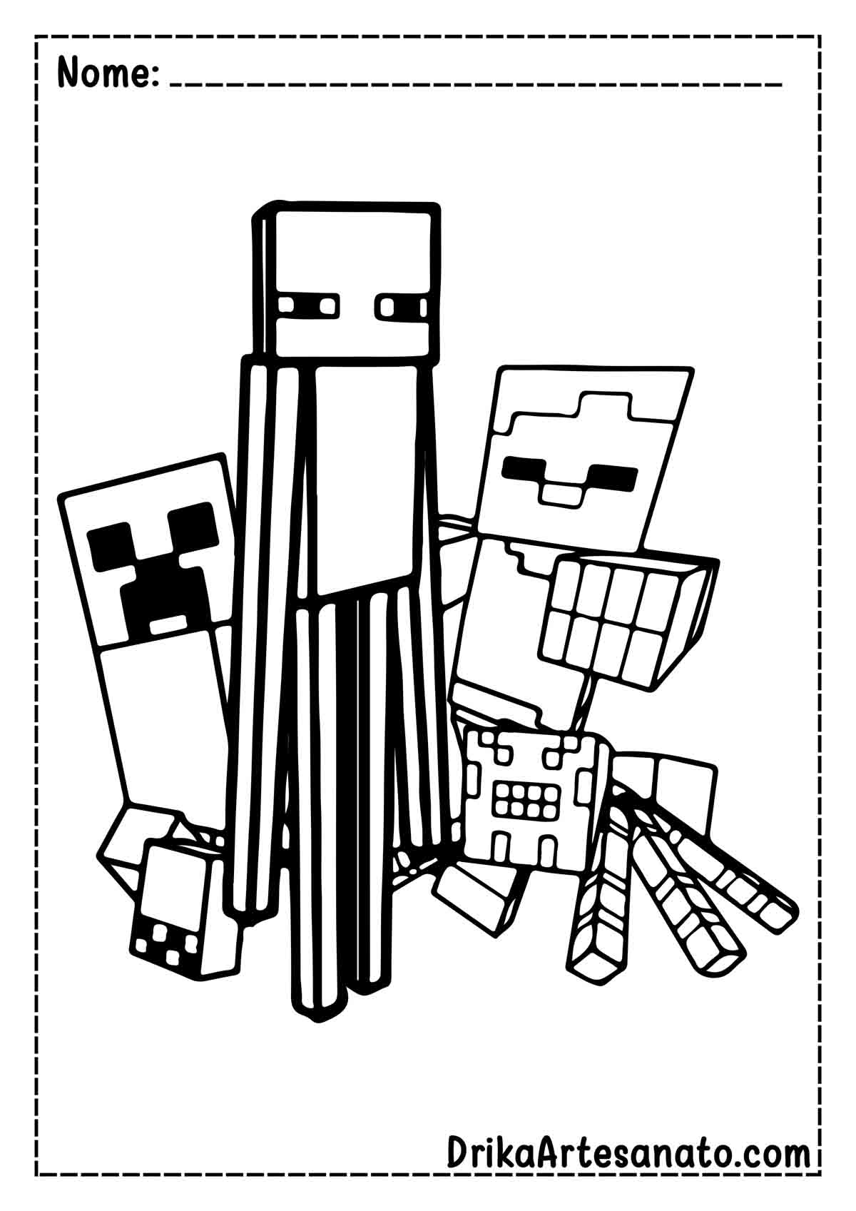 Desenho do Minecraft para Pintar